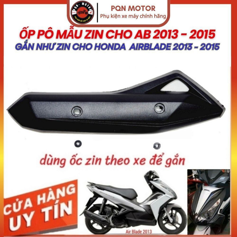 [AB 2013 – 2015] Ốp Pô Gắn AB 2013, AB 2014, AB 2015 Nhựa ABS Mẫu Zin Honda, Full Bộ Khung Viền Biển