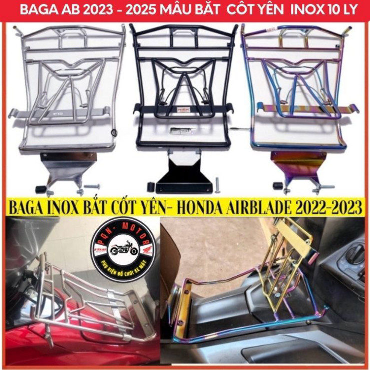 Baga Giữa AB 2025, AB 2024, AB 2023- AB 160cc, AB125cc INOX Dày 10 Ly Hàng Chính Hãng