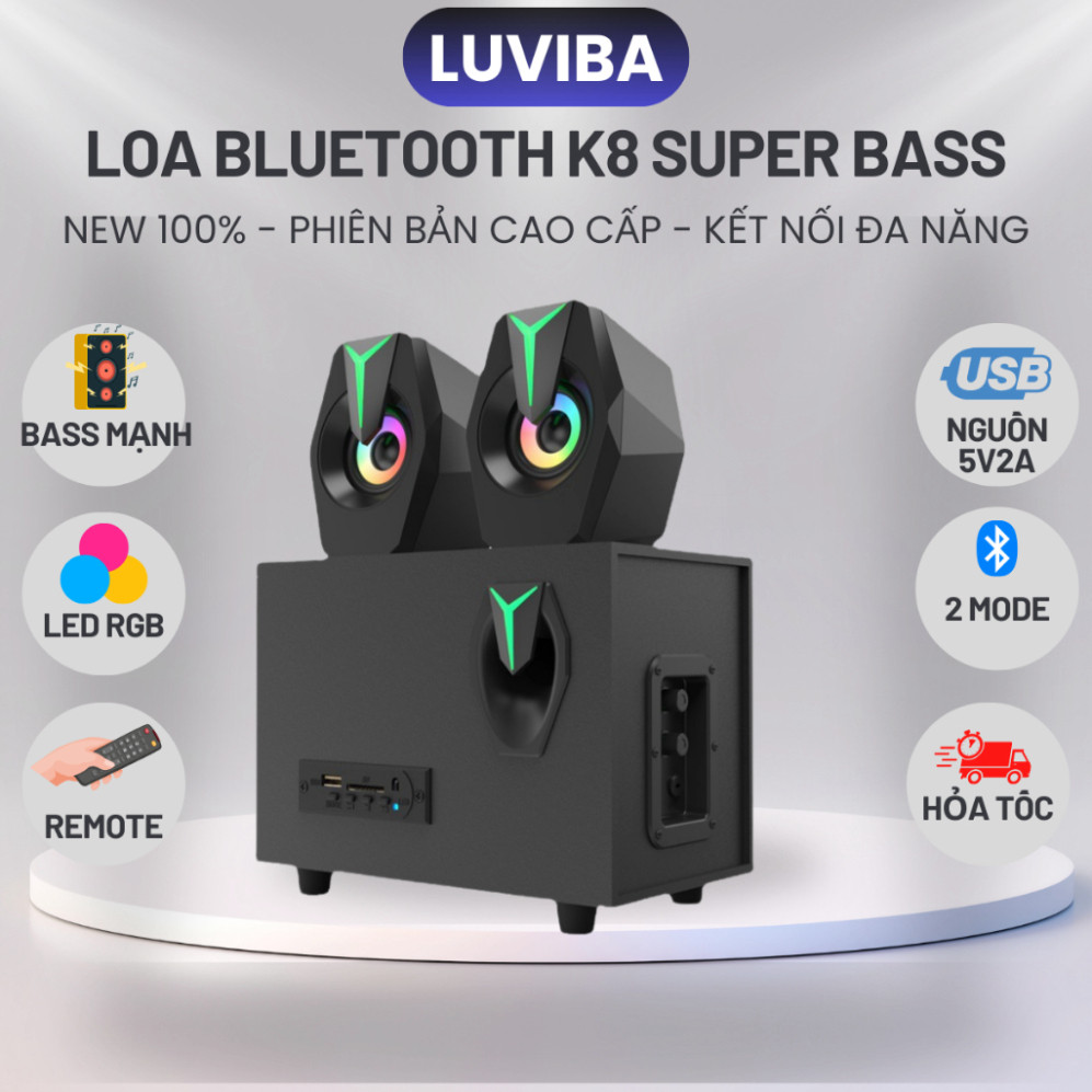 Loa máy tính bluetooth Prime Gaming LUVIBA có đèn led LOA K8