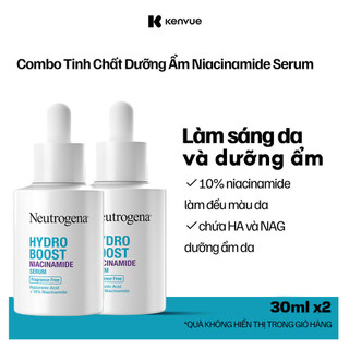   ƯU ĐÃI 50%  Combo 2 Serum sáng da & thu nhỏ lỗ chân lông Neutrogena® Hydroboost Niacinamide Serum  30ml  