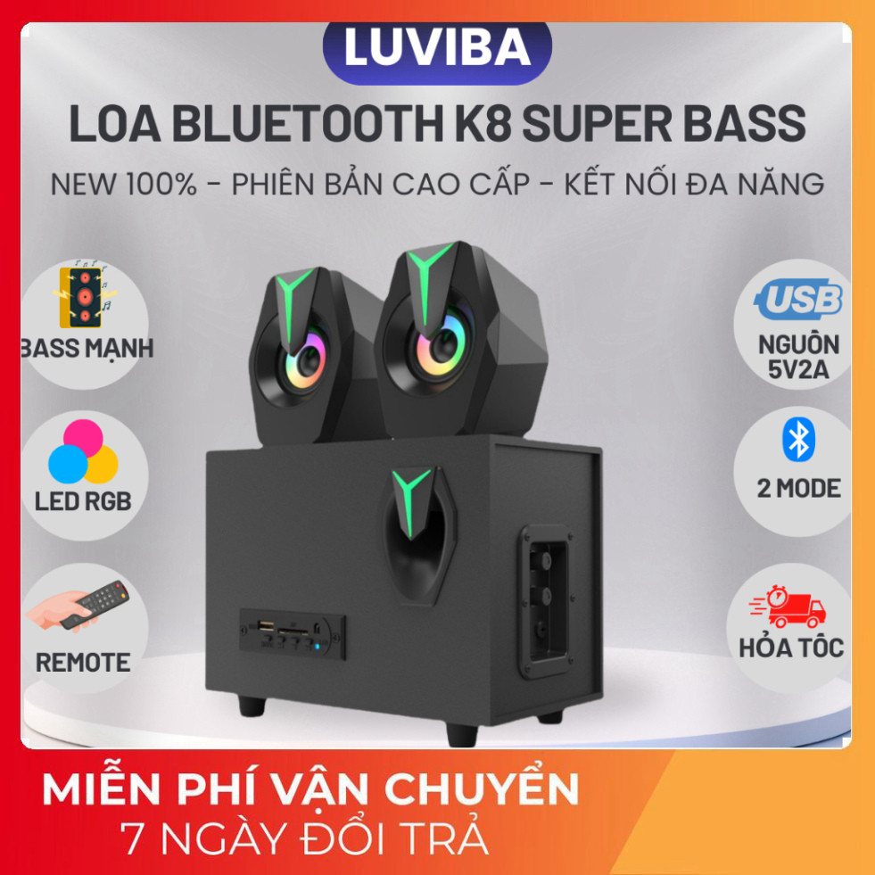 Loa máy tính bluetooth Prime Gaming LUVIBA có đèn led LOA K8