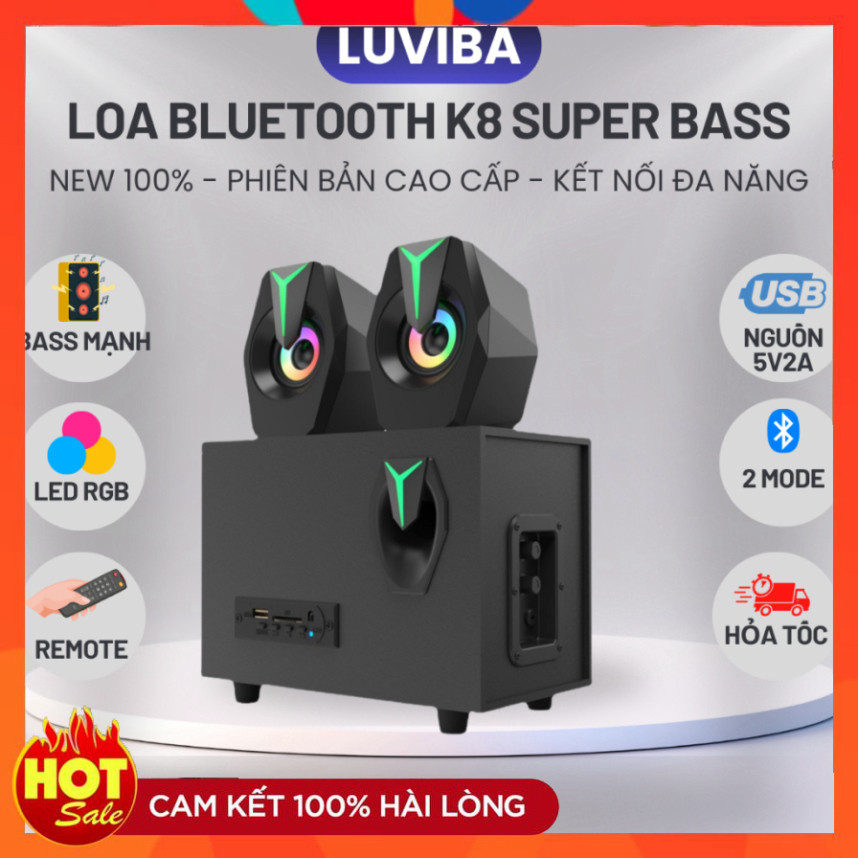 Loa máy tính bluetooth Prime Gaming LUVIBA có đèn led LOA K8