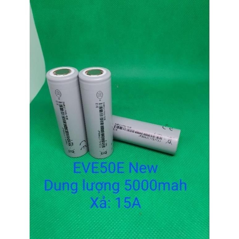 Eve50E 21700 Mới, Sunpower 5000 Mới -  Dung lượng 5000mah, xả 15A