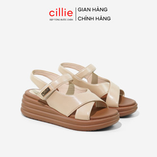  Dép Sandal Bánh Mì Nữ Cillie Đế Cao 5cm Êm Mềm Chống Trơn Quai Da Trơn SD29 
