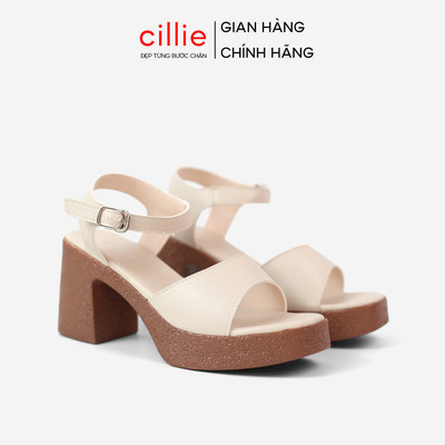 Giày Sandal Cao Gót Đúp Mũi Nữ Cillie Gót Vuông Cao Dễ Mang Không Đau Chân SD36