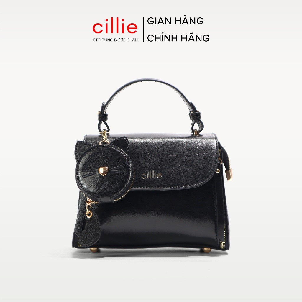 Túi Đeo Chéo Nữ Da Thật Cillie Hình Hộp Chữ Nhật Đứng Form Có Kèm Ví Nhỏ T095
