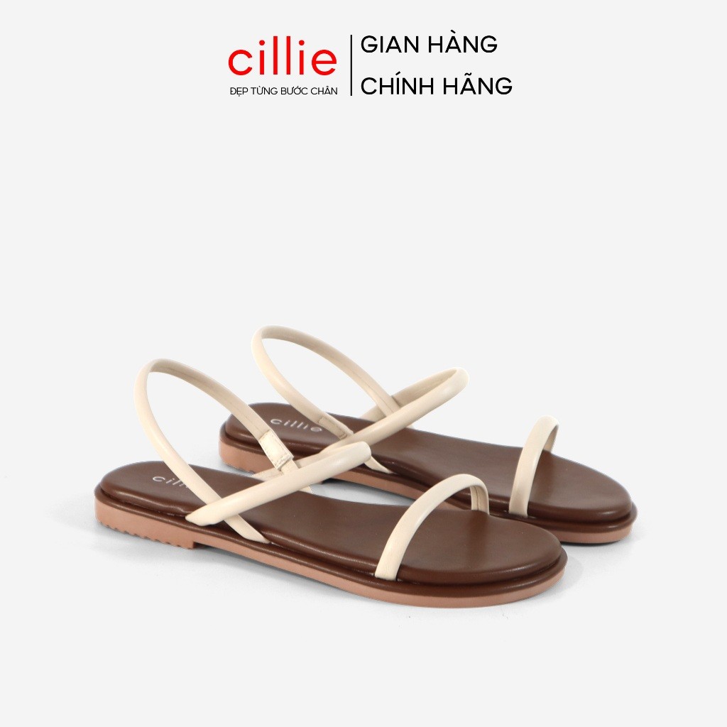 Giày Sandal Nữ Cillie Đế Bệt Quai Ngang Mảnh Có Chun Co Dãn Tiện Lợi SD15
