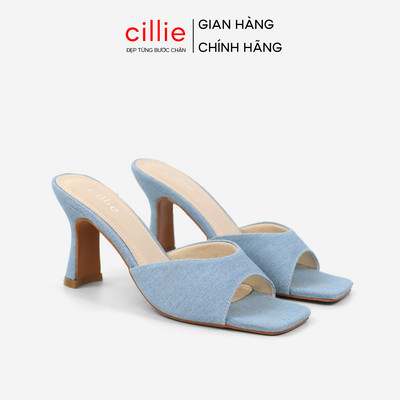 Guốc Nữ Cao Gót Cillie Gót Trụ 7p Chắc Chắn Quai Da Có Lớp Đệm Chân Mềm Mại GU13