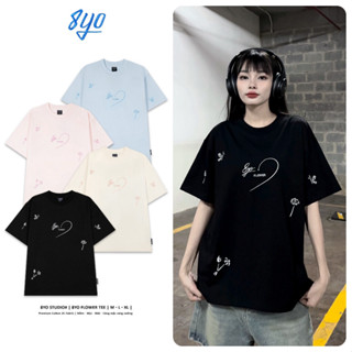  Áo Thun Thêu 8YO FLOWER Tee Cotton Mềm Mịn Mát - Áo Phông Local Brand Unisex Nam Nữ Form Rộng 