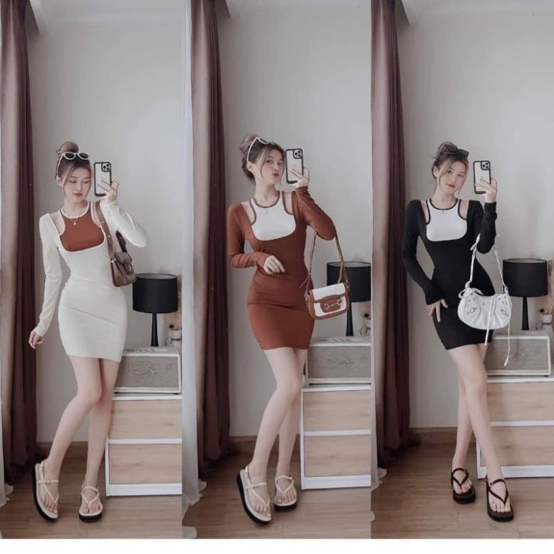 ĐẦM ÔM BODY PHỐI YẾM KHÁC MÀU DYM3