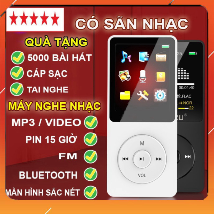 Máy nghe nhạc mp3, MP4 xem VIDEO Mp4, ghi âm kết nối bluetooth, có màn hình, loa ngoài