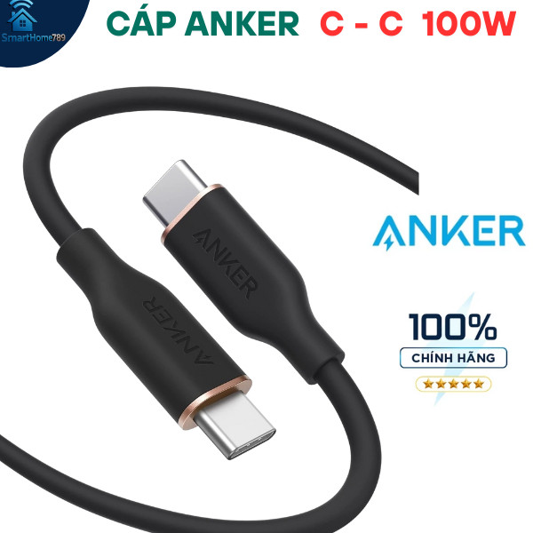 Cáp Type C to Type C Anker PowerLine Flow III 100W dài 0.9m - A8552 hongphat.mobile