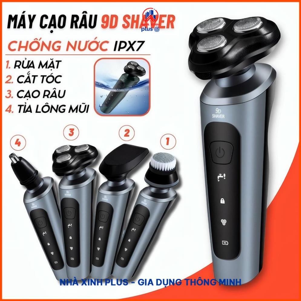 Máy cạo râu 9D SHAVER 4 in 1 cao cấp tặng kèm 6 phụ kiện