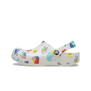 Giày Clog Trẻ Em Crocs Classic Doodle Print - White - 210356-94S
