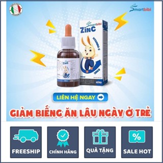   Đủ tem hãng  Kẽm ZINC SMART BIBI cải thiện biếng ăn tăng đề kháng giảm ốm vặt cho bé từ sơ sinh - Italia 