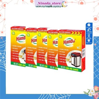 Combo 4 Hộp 8 gói bột tẩy cặn canxi cây nước ấm đun nước bình nóng lạnh Hando