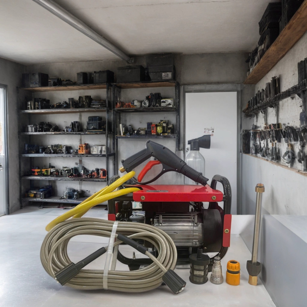 Máy rửa xe áp lực cao cho gia đình Kushima - Mẫu KH777 tiện dụng và hiệu quả.