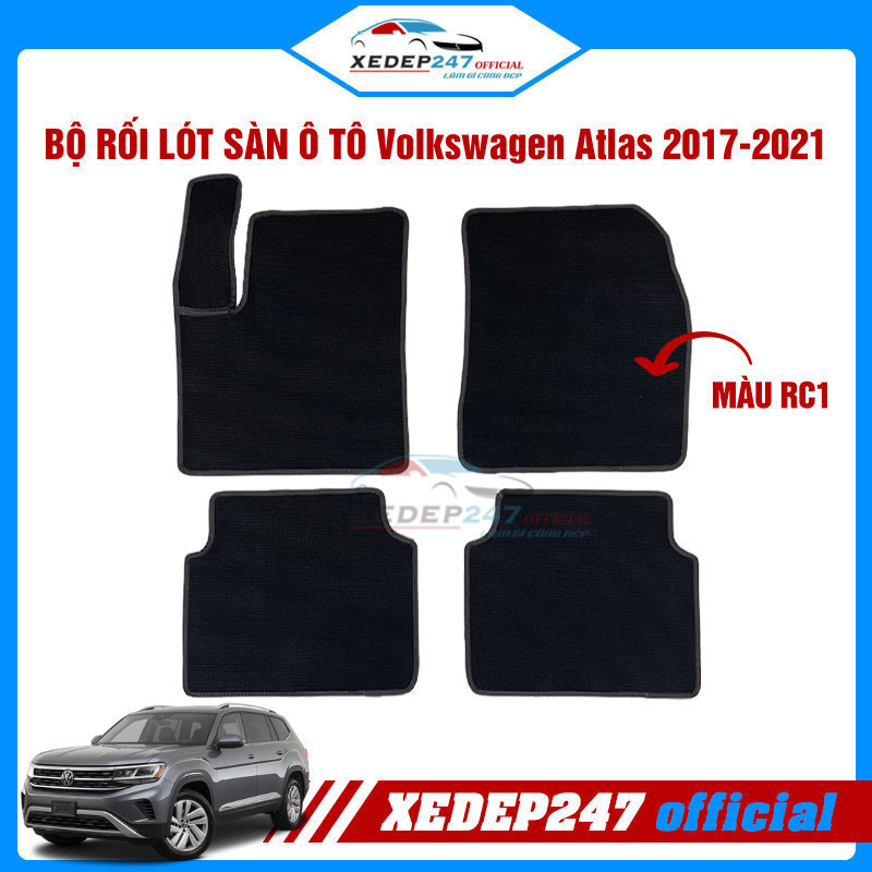 Bộ thảm rối cước lót sàn dành cho xe 5 chỗ Volkswagen Atlas năm 2017-2021 chống bụi bẩn