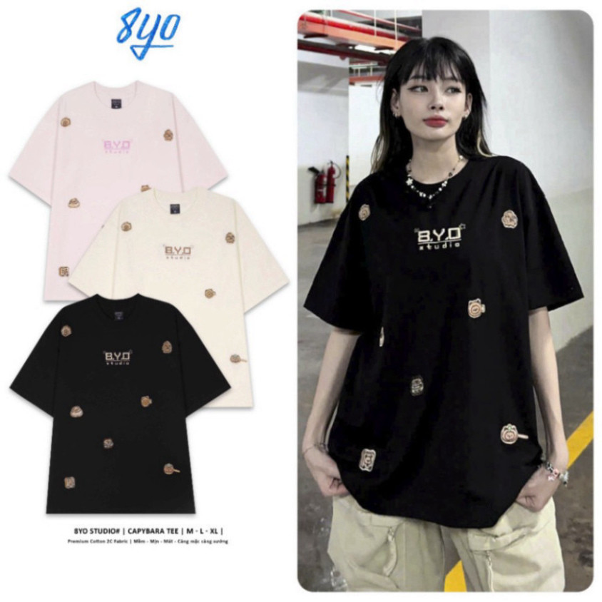Áo Thun Thêu 8YO CAPYBARA Tee Cotton Mềm Mịn Mát - Áo Phông Local Brand Unisex Nam Nữ Form Rộng