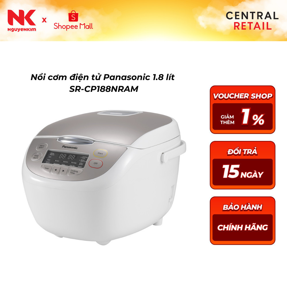 Nồi cơm điện tử Panasonic 1.8 lít SR-CP188NRAM