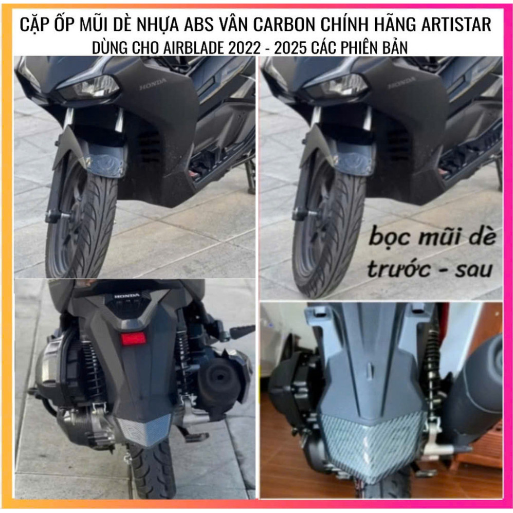 Bọc Mũi Dè Cho AB 2023-2025, AB 2020 - 2022, AB 2016 - 2019 Inox, Titan, Vân Carbon
