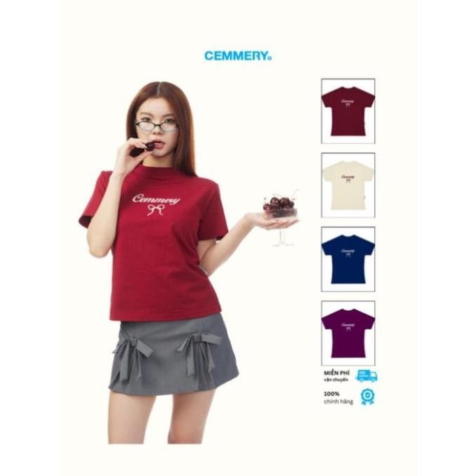 Áo Baby Tee CEMMERY Local Brand Chính Hãng Ribbon Baby Tee cổ cao 2 màu seller.brand | BigBuy360 - bigbuy360.vn