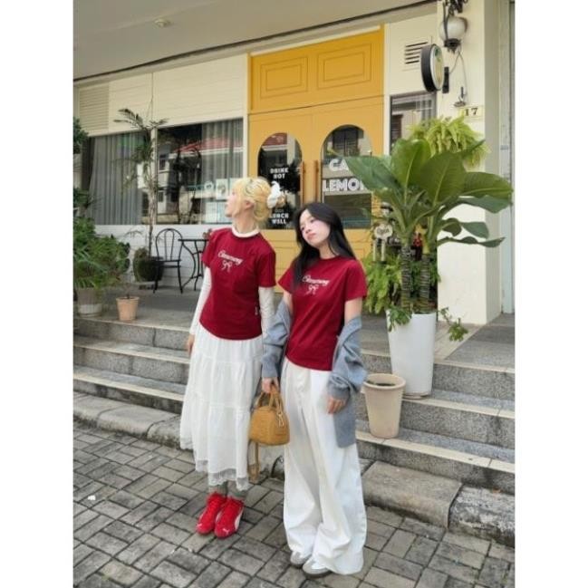 Áo Baby Tee CEMMERY Local Brand Chính Hãng Ribbon Baby Tee cổ cao 2 màu seller.brand | BigBuy360 - bigbuy360.vn