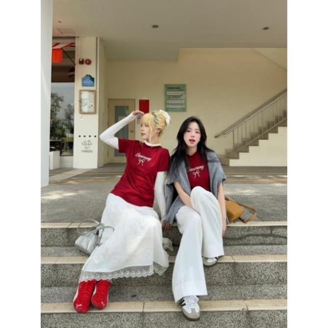 Áo Baby Tee CEMMERY Local Brand Chính Hãng Ribbon Baby Tee cổ cao 2 màu seller.brand | BigBuy360 - bigbuy360.vn