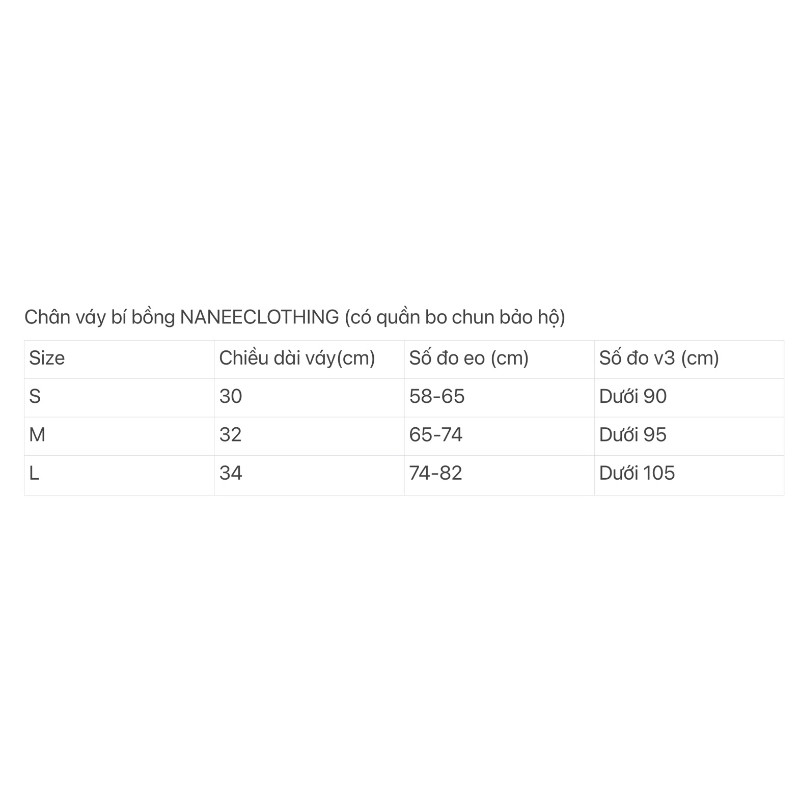 [NANEECLOTHING] Chân váy bí bồng (có quần bo chun bảo hộ) | BigBuy360 - bigbuy360.vn