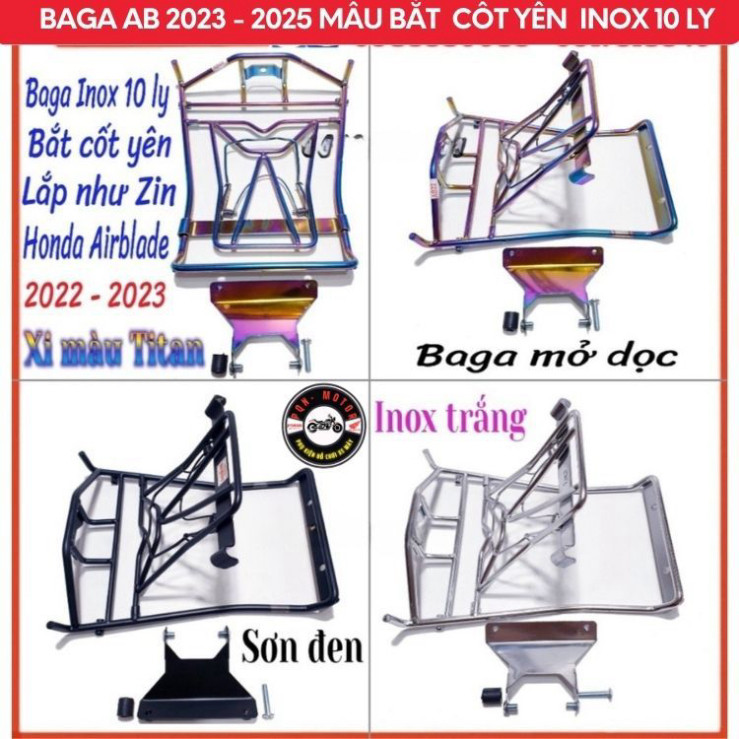 (Hàng Chính Hãng) Baga Giữa AB 2025, AB 2024, AB 2023- AB 160cc, AB125cc INOX Dày 10 Ly