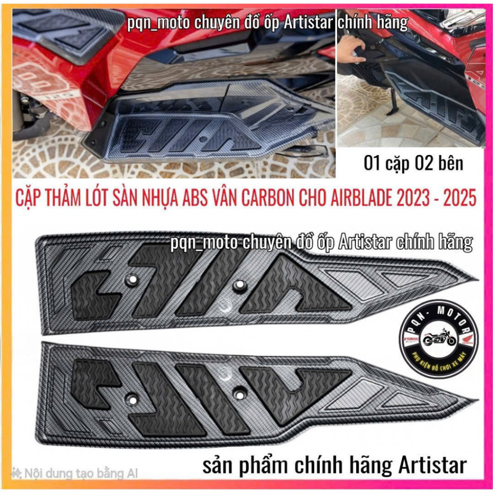 Thảm Để Chân AB 2025, AB 2024, AB 2023 Vân Carbon nhựa ABS Hàng Chính Hãng. Bộ Mỏ Dè AB 2025