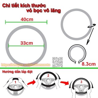 Bọc Vô Lăng Xe Da Thật Size 40cm