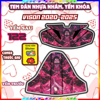 Combo Tem Dán Yếm Khóa VISION 2020-2025 hello kitty Tom And Jerry Nhãn Dán sticker