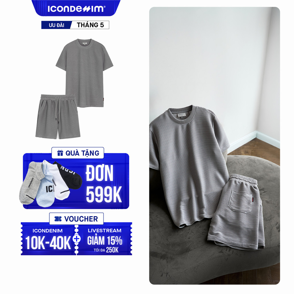 Set Đồ Thun Gân Nam Plain Fabric Form Regular SEID0038