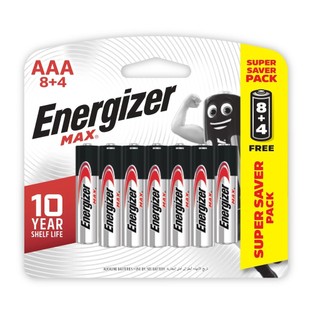 Pin AAA Energizer Max E92 BP8+4 - Vỉ 8 Tặng 4