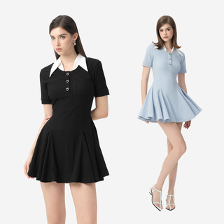 RECHIC Đầm ngắn Klea cổ cách điệu dáng xòe nhẹ sang trọng nữ tính