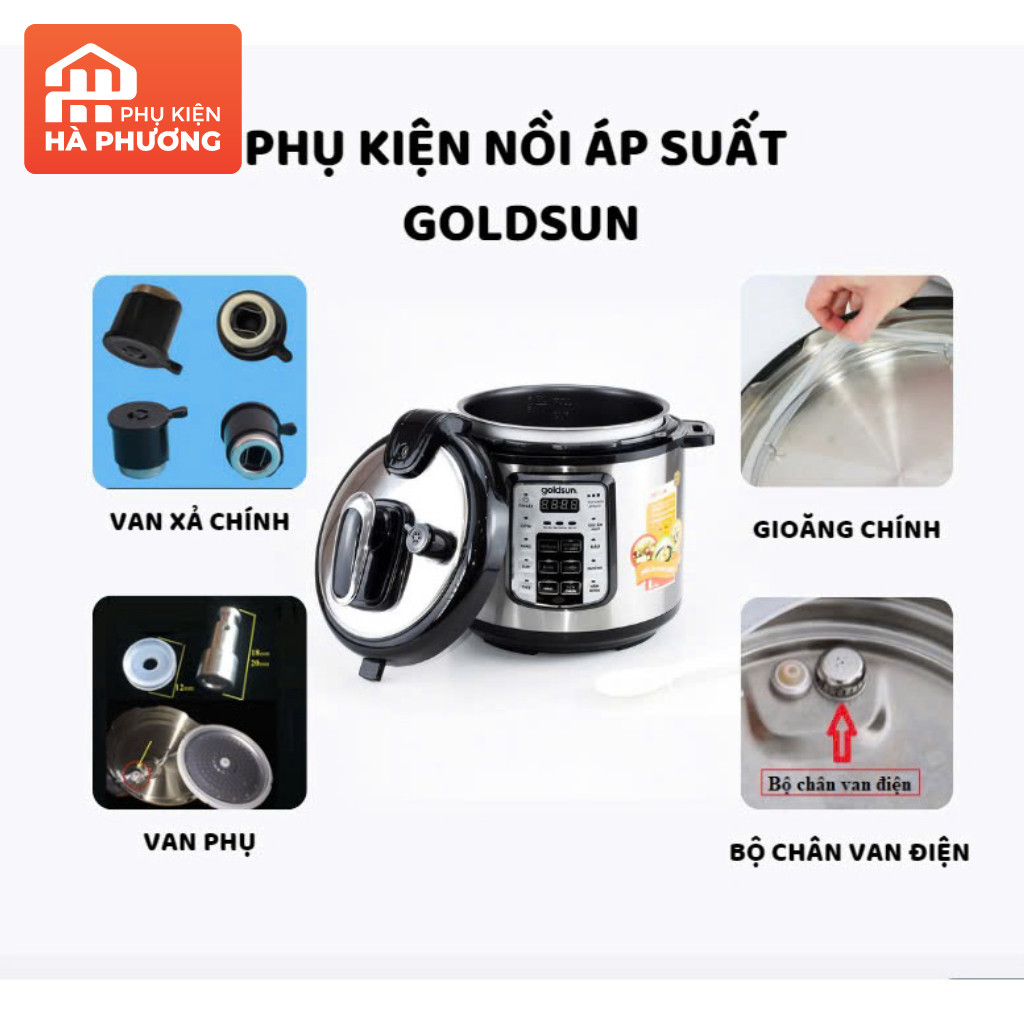 Van xả phụ Nồi áp suất điện đa năng Goldsun saiko Linh phụ kiện nút núm gioăng xả phụ