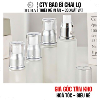   COMBO 2 CÁI  Chai Thủy Tinh Mờ Vai Ngấn Dáng Cao 15ml - 50ml | Chai Chiết Serum Kem Dưỡng Nút Xịt Giọt  Phun Sương 