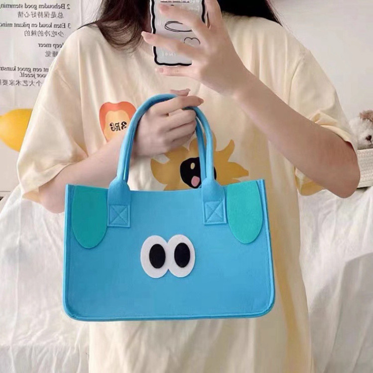 Túi xách nữ AOLANG🍒FREESHIP🍒Túi Xách Tay Bằng Vải Nỉ In Hình Hoạt Hình Dễ Thương Thời Trang