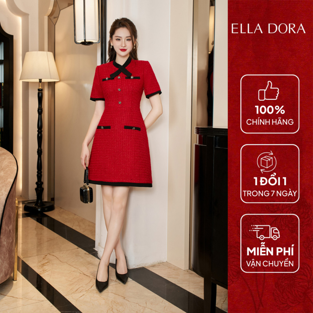 ELLA DORA ĐẦM TWEED ĐỎ - D141