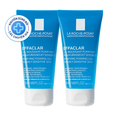 Bộ quà tặng gel rửa mặt tạo bọt giúp làm sạch sâu cho da dầu mụn La Roche-Posay Effaclar 50ml