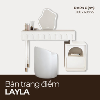  LAYLA Bàn trang điểm sơn 2k sang trọng và mềm mại BTD_006 100x40x75cm Nội thất HGF 