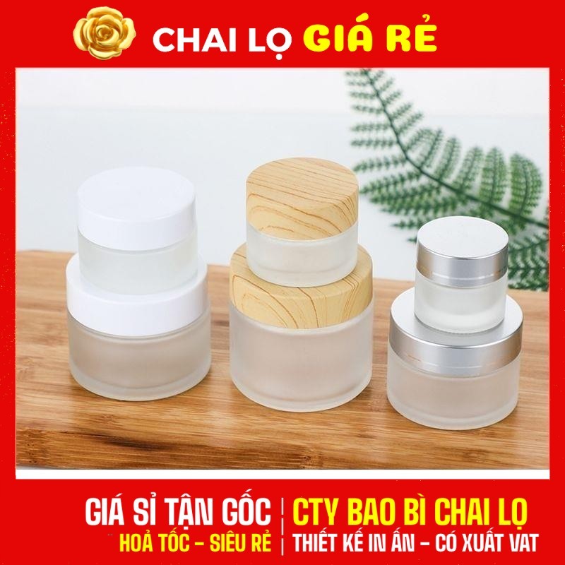 [COMBO 5 CÁI] Hũ Đựng Kem Thủy Tinh Mờ 5g - 50g | Chiết Mỹ Phẩm Face, Serum, Kem Dưỡng