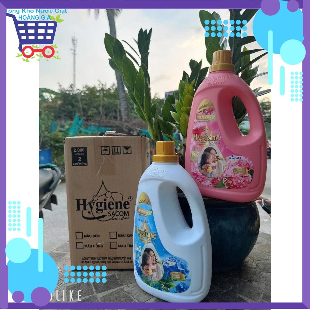 [Giá Sốc] Thùng 2 Chai Nước Giặt Hygiene Sacom Việt Nam Sản Xuất 3IN1, 2 Lít/Chai