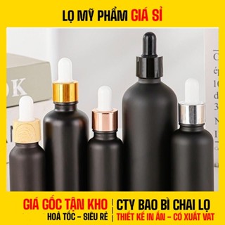   COMBO 3 CÁI  Lọ Chiết Serum Đen Nhám 5ml–100ml | Lọ Đựng Tinh Dầu Bóp Giọt Chiết Serum Tinh Chất 