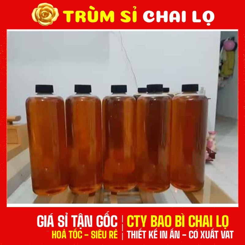 [COMBO 3 CÁI] Chai Lọ Nhựa PET 1000ml 1 Lít Dày Đựng Trà Sữa, Nước Ép, Mật Ong, Dầu Gội, Sữa Tắm