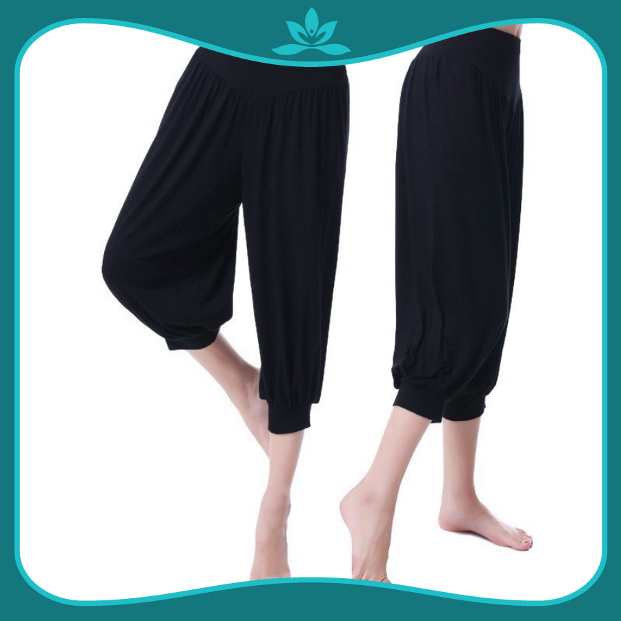 Quần lửng alibaba nữ tập yoga, múa zumba, quần dài alibaba tập gym co giãn 4 chiều thoáng mát