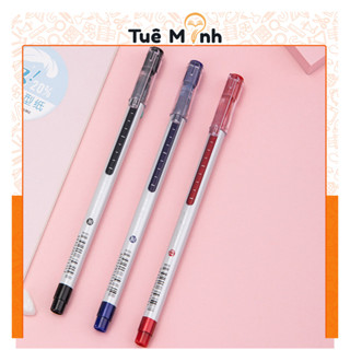 Bút gel Deli A426 đóng mở nắp B136 Bút mực nhiều màu nước tốc kí trơn ra đều mực, nhẹ tay