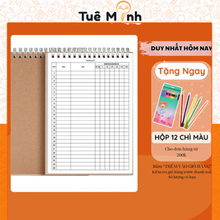 Sổ ghi nhớ học từ mới ngữ pháp, luyện từ vựng lò xo dọc B5 bìa kraft S32, thiết kế basic ôn tập