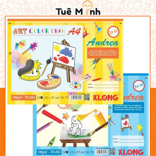Sổ vẽ 24 tờ a4 có đường xé tiện lợi ms 702 bìa ngộ nghĩnh klong vpp tue minh - vở tập vẽ klong